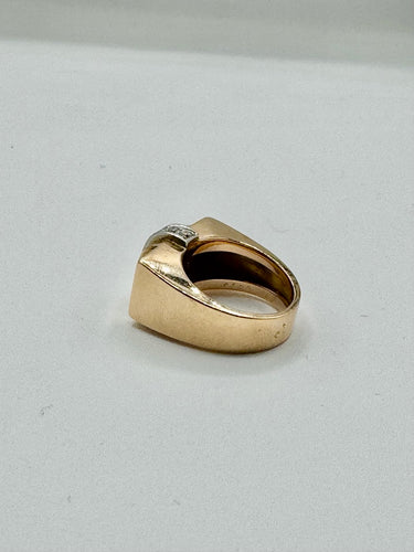 Ring tank i gult guld og diamanter 