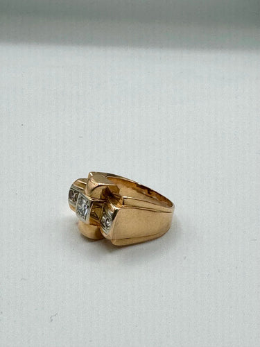 Ring tank - Diamonds in yellow gold 