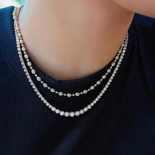Collier AITCHES - Collier tennis gradué en or blanc 18K et diamants 58 Facettes GPD1038WG