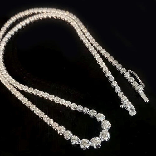 Collier Disco - Collier tennis en or blanc 18 carats et diamants 58 Facettes GPD1038WG