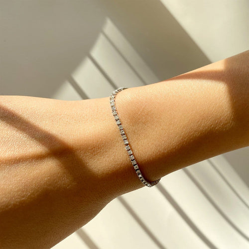 Bracelet AITCHES - Bracelet tennis Embrace en platine diamants 58 Facettes GBT1261PT