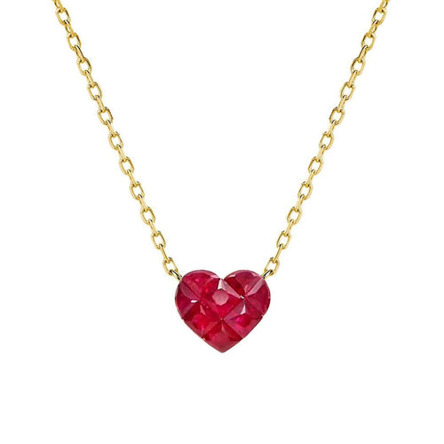 Collier Heart to Have - Collier en or 18 carats et rubis 58 Facettes GPD1334YG