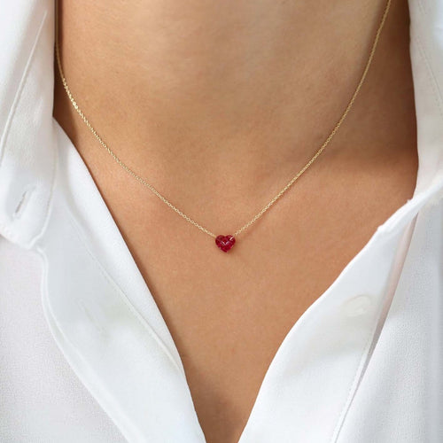 Collier Heart to Have - Collier en or 18 carats et rubis 58 Facettes GPD1334YG