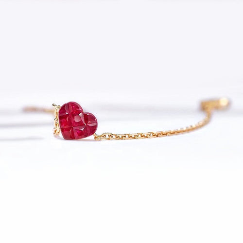 Collier Heart to Have - Collier en or 18 carats et rubis 58 Facettes GPD1334YG
