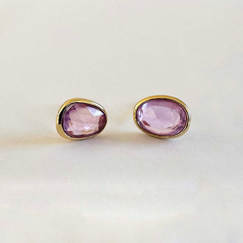 Boucles d'oreilles AITCHES Love More - Boucles d'oreilles en or 18K et saphirs roses 58 Facettes GER1041DP