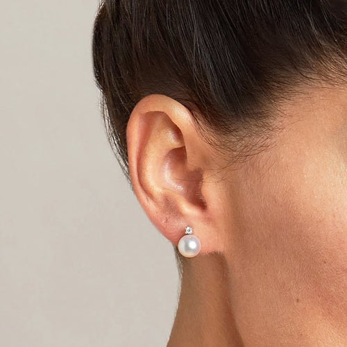 Boucles d'oreilles Underwater - Boucles d'oreilles en or blanc, perles Akoya et diamants 58 Facettes GER1321WG