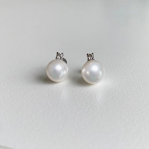 Boucles d'oreilles Underwater - Boucles d'oreilles en or blanc, perles Akoya et diamants 58 Facettes GER1321WG