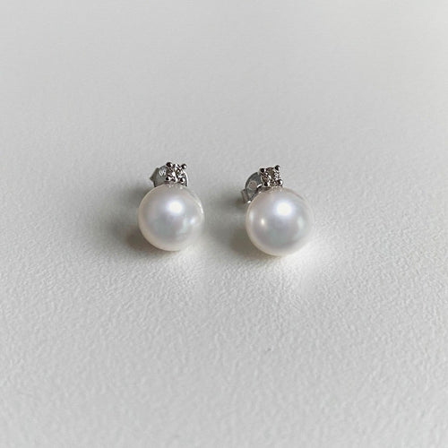 Boucles d'oreilles Underwater - Boucles d'oreilles en or blanc, perles Akoya et diamants 58 Facettes GER1321WG