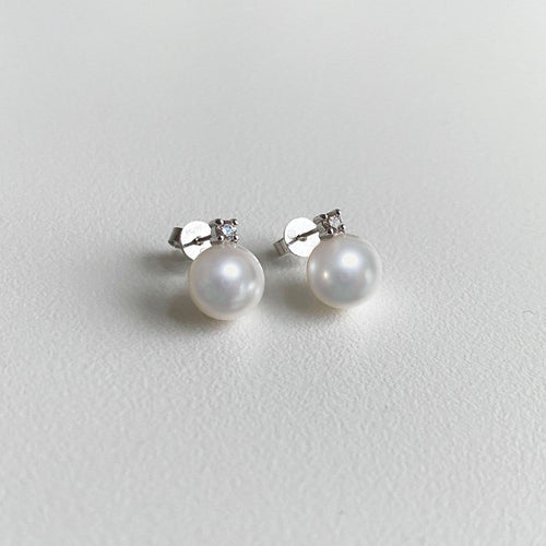 Boucles d'oreilles Underwater - Boucles d'oreilles en or blanc, perles Akoya et diamants 58 Facettes GER1321WG