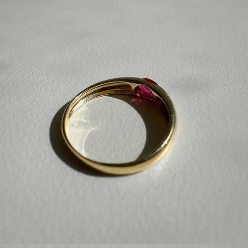 Bague 53 Single Tulip - Bague en or 18K et rubis ovale 58 Facettes GBR1225RB