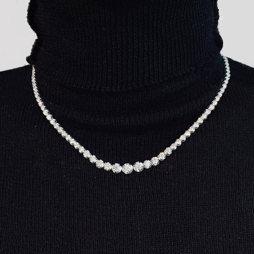 Collier AITCHES - Collier tennis dégradé Disco en or blanc 18K diamants 58 Facettes GPD1056WG