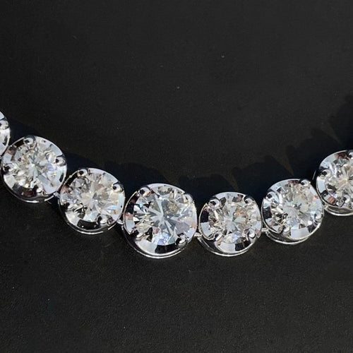 Collier AITCHES - Collier tennis dégradé Disco en or blanc 18K diamants 58 Facettes GPD1056WG
