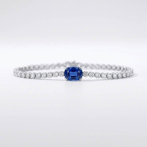 Bracelet AITCHES - Bracelet tennis en or blanc 18K avec saphir et diamants 58 Facettes GBT1042WG