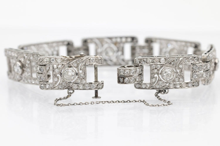 Bracelet Art Déco - Bracelet en platine et diamants taille ancienne 58 Facettes 12151