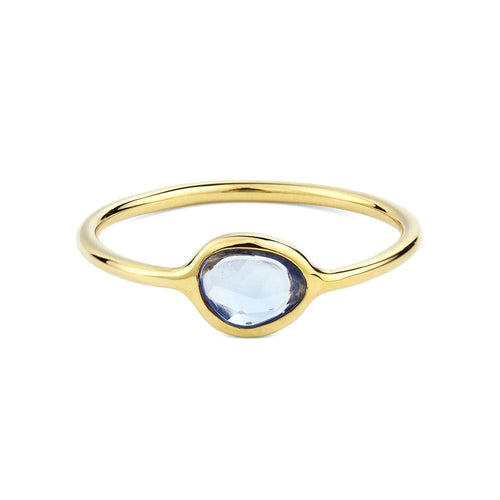 Bague 57 Love More - Bague en or 18 carats et saphir bleu 58 Facettes GBR1206YB