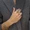 Bague Tank - Bague en or jaune 12K aux diamants et rubis 58 Facettes RING - 004