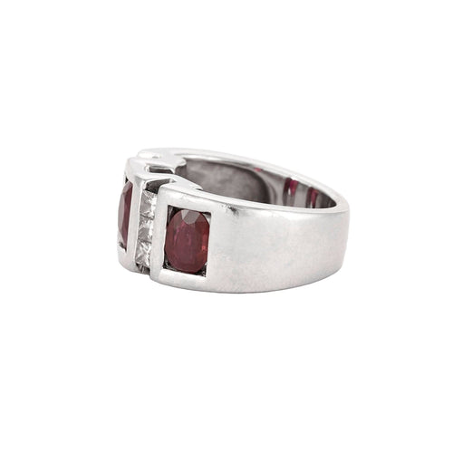 Bague 53 Bague en or blanc 18 carats, diamants et rubis 58 Facettes BO/230061/