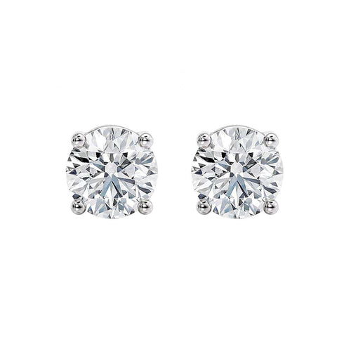 Bague AITCHES - Boucles d'oreilles solitaires diamants en or blanc 18K 58 Facettes GER1010WG