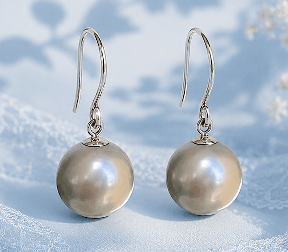 Boucles d'oreilles Boucles d’oreilles pendantes - Perles de culture de Tahiti rondes en or blanc 18K 58 Facettes 1783