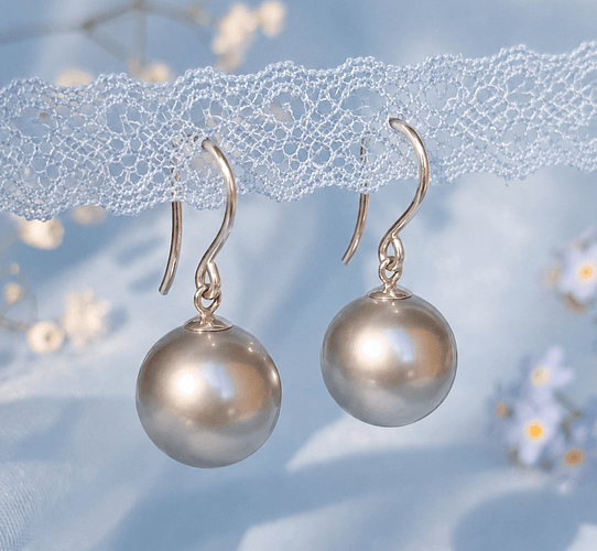 Boucles d'oreilles Boucles d’oreilles pendantes - Perles de culture de Tahiti rondes en or blanc 18K 58 Facettes 1783