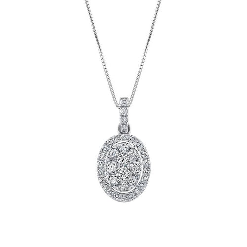 Collier AITCHES - Collier cluster diamant ovale en or blanc 18K 58 Facettes GPD1331WG