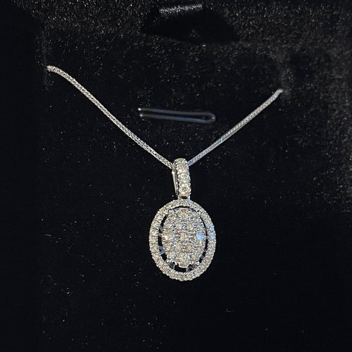 Collier AITCHES - Collier cluster diamant ovale en or blanc 18K 58 Facettes GPD1331WG