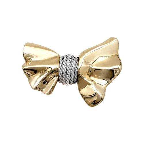 Broche Broche Fred, "Nœud", or jaune et acier. 58 Facettes 35428