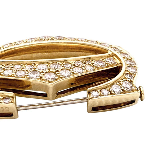 Broche Broche Cartier, "Double C", or jaune, diamants. 58 Facettes 35457