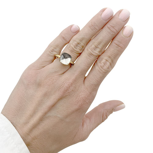 Bague 53 Bague Pomellato, "Nudo Classique", deux ors et topaze blanche. 58 Facettes 35620