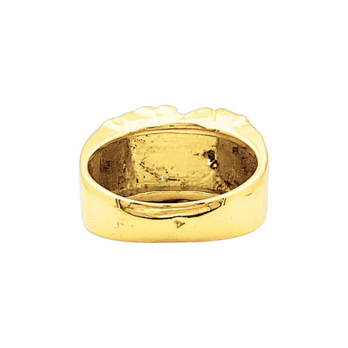 Bague 56 Bague chevalière, or jaune, diamants. 58 Facettes 35628