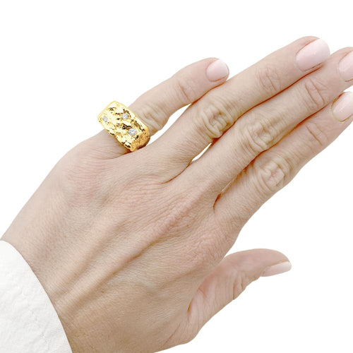 Bague 56 Bague chevalière, or jaune, diamants. 58 Facettes 35628