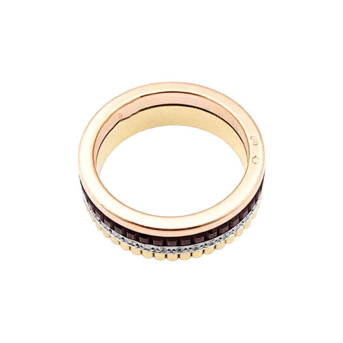 Bague 53 Bague Boucheron,"Quatre Classique Small", trois tons d'or, PVD marron et diamants. 58 Facettes 35621
