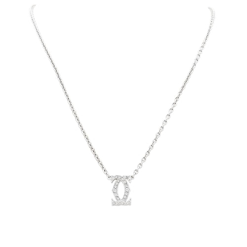 Collier Collier Cartier, "Double C", or blanc et diamants. 58 Facettes 35642
