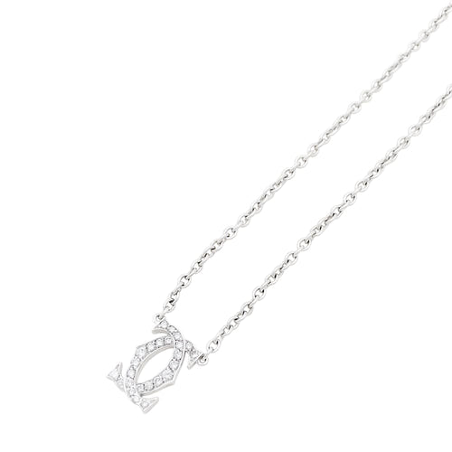 Collier Collier Cartier, "Double C", or blanc et diamants. 58 Facettes 35642