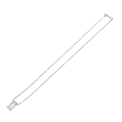 Collier Collier Cartier, "Double C", or blanc et diamants. 58 Facettes 35642