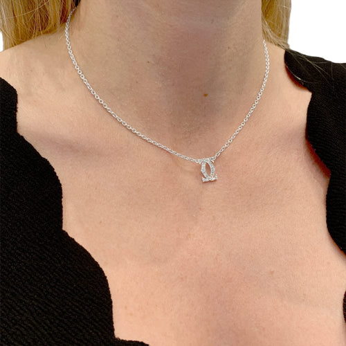 Collier Collier Cartier, "Double C", or blanc et diamants. 58 Facettes 35642