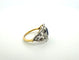 Bague 54 Anello en or jaune et blanc 18 kt avec saphir et diamants 58 Facettes 169/26 C