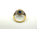 Bague 54 Anello en or jaune et blanc 18 kt avec saphir et diamants 58 Facettes 169/26 C
