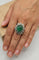 Bague 55 Bague cocktail en or blanc 18 carats avec émeraude 58 Facettes CV-055