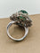 Bague 55 Bague cocktail en or blanc 18 carats avec émeraude 58 Facettes CV-055