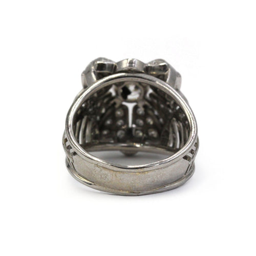 Bague 55.5 Bague Fleur en platine et diamants 58 Facettes 260125R