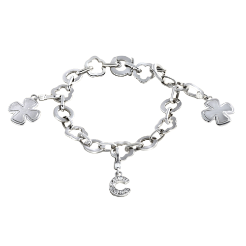 Pulseira CHANEL com charms em Ouro cinzento e Diamantes 