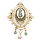 Antik broche fra det 19. århundrede i rosaguld, smaragder, perle og diamant 