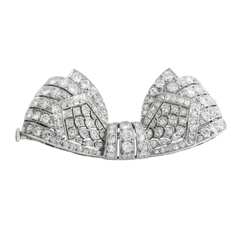 Broche Broche papillon Art déco en platine et diamants 58 Facettes 65000047