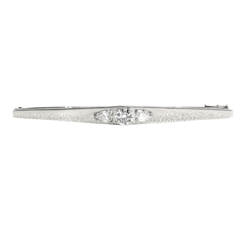 Broche Broche barrette en or blanc et diamants 58 Facettes 65000057