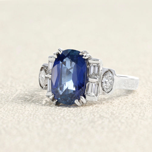 Bague 50 Bague Or blanc Saphir et Diamants 58 Facettes 61100135