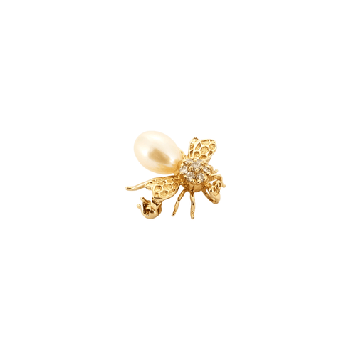 Broche Broche abeille en or jaune 18 carats, diamants et perle 58 Facettes BO/230139