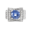 Bague 56 Bague en or blanc avec saphir et diamants 58 Facettes 61100163