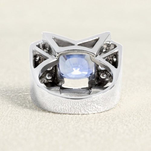 Bague 56 Bague Or blanc, Saphir et Diamants 58 Facettes 61100163