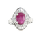 Ring i hvitt gull, rubin og diamanter 